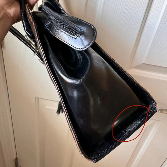 Donald Pliner Embossed Western Leather Earthy Tassel Shoulder Bag - Picture 16 of 17